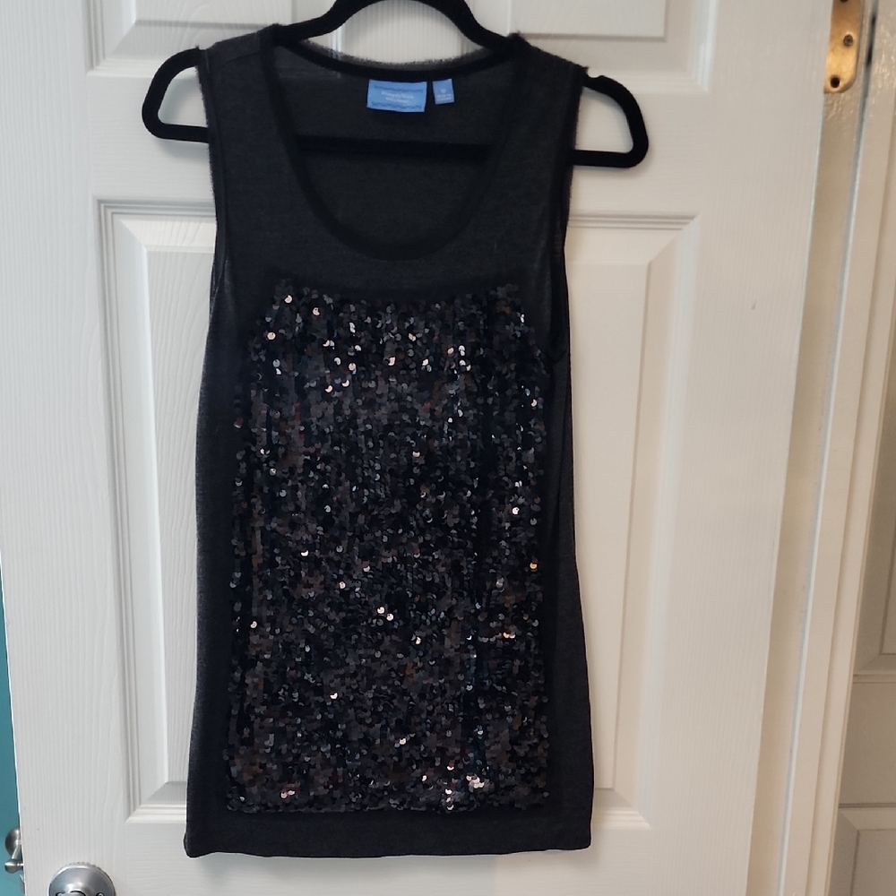 Simply Vera Vera Wang Black Sequin Tank Top